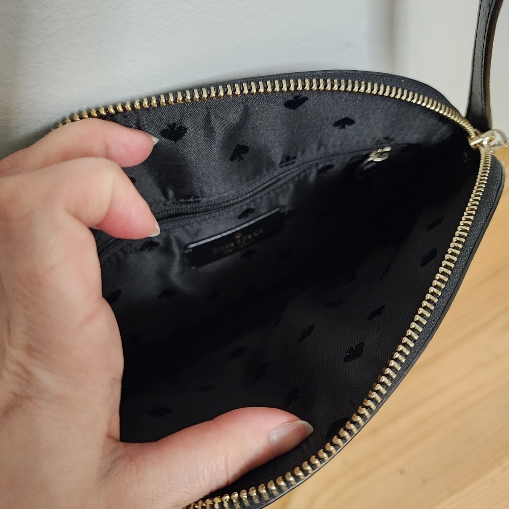 Kate Spade Payton Dome Saffiano Leather Crossbody Purse in Black - Picture 6 of 11
